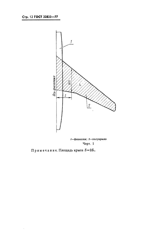 ГОСТ 22833-77. Характеристики самолета геометрические. Термины, определения и буквенные обозначения. Страница 14