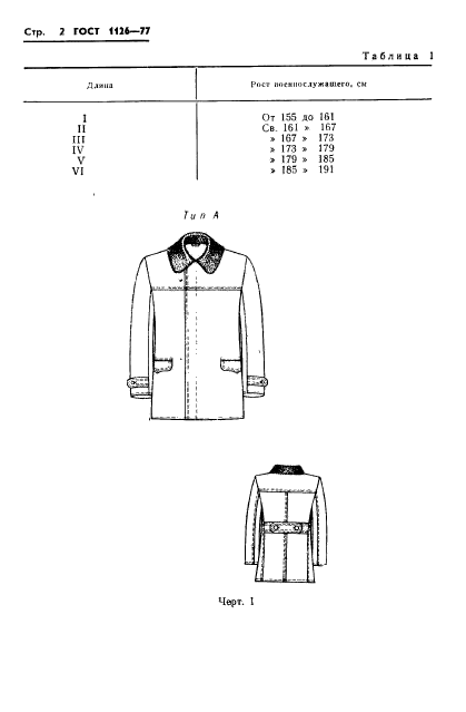 ГОСТ 1126-77. Одежда форменная. Куртки хлопчатобумажные утепленные с кокеткой. Технические условия. Страница 4