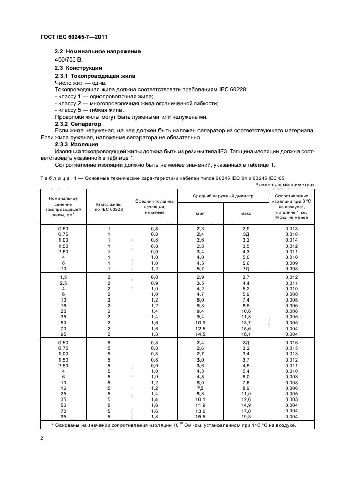  IEC 60245-7-2011.         450/750  .      .  4